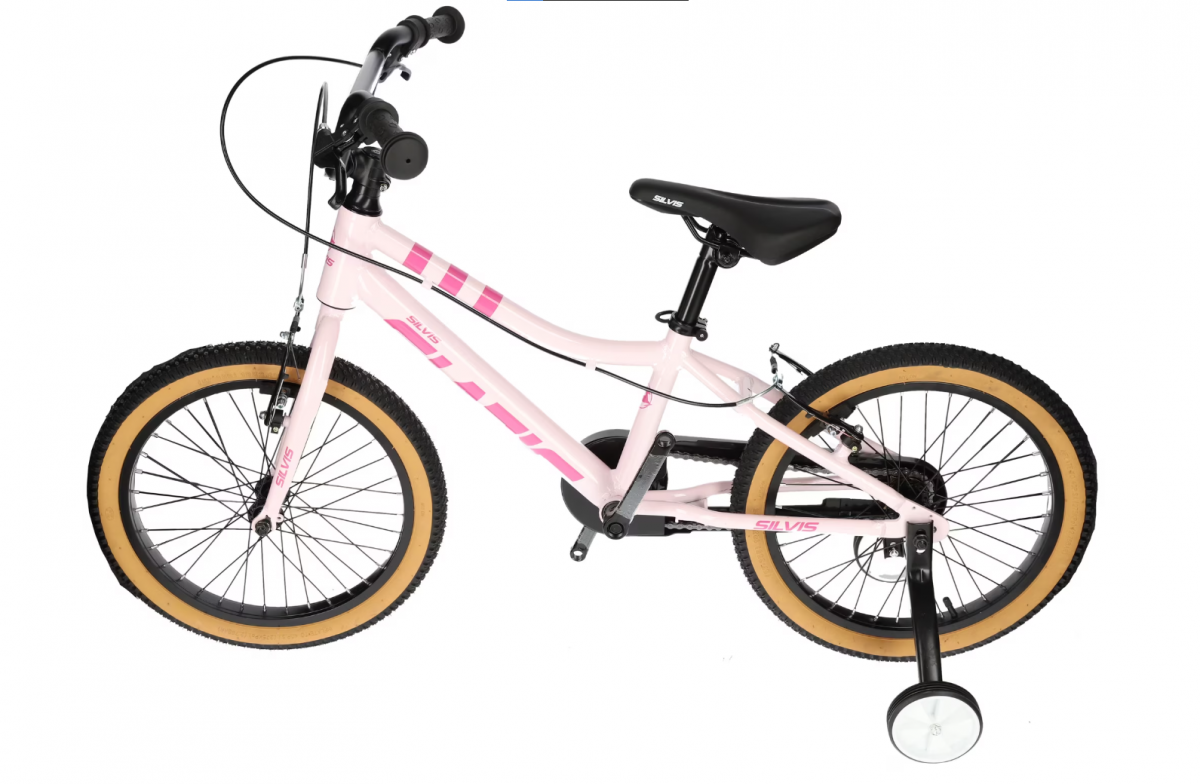 Bicicleta COPII roti 18inch Single Speed cu Cadru Aluminiu, Frane V-Brake Fata Spate Roz