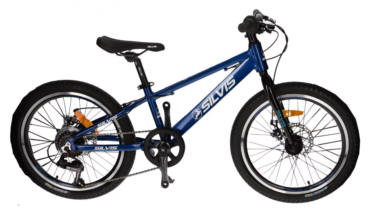 Bicicleta COPII roti 20inch 1x7 cu Cadru Aluminiu, Frane Disc Fata Spate Albastru