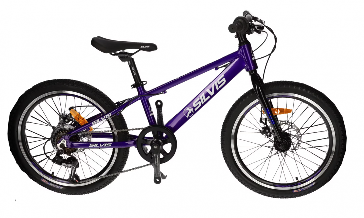 Bicicleta COPII roti 20inch 1x7 cu Cadru Aluminiu, Frane Disc Fata Spate Mov