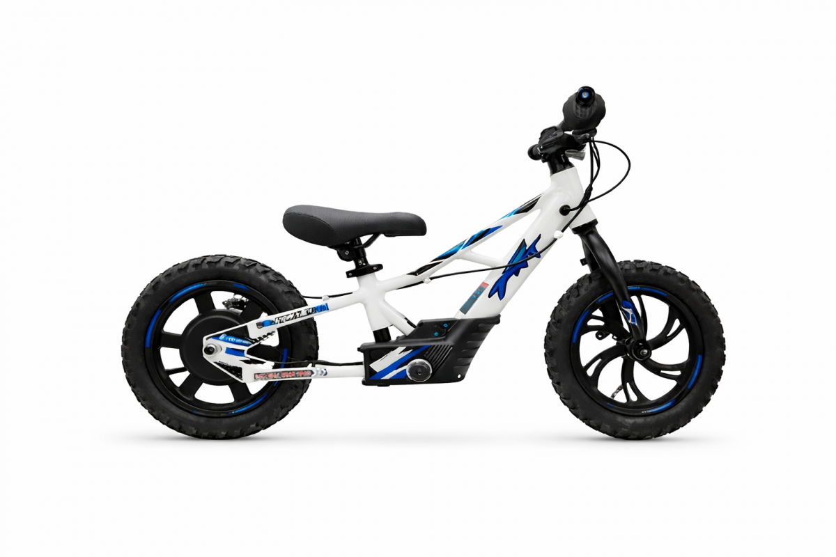 Bicicleta electrica copii SILVIS MINI fara pedale 12 inch, motor 90W Direct Drive, baterie 24V 2.6Ah, frana disc spate, pentru 3–5 ani