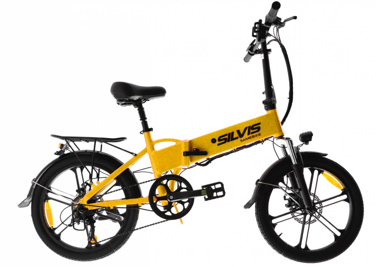 Bicicleta Electrica Pliabila Silvis 20 Gold 350 W 7 Viteze Shimano Rulare full electric sau pedalare asistata 25km/h Baterie 10 4AH