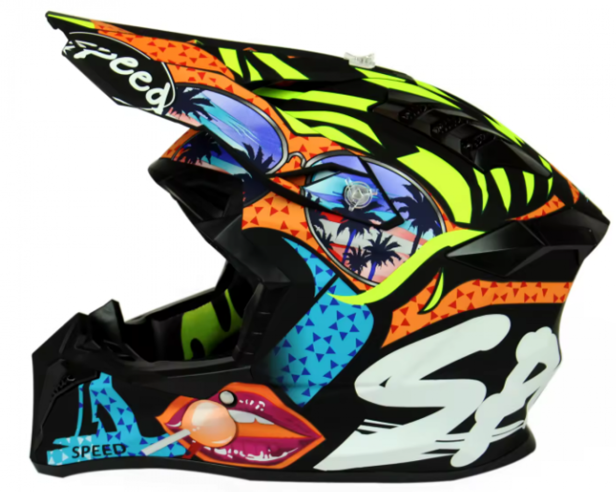 Casca Full Face MTB SILVIS SPEED MULTICOLOR marimea 49-50cm