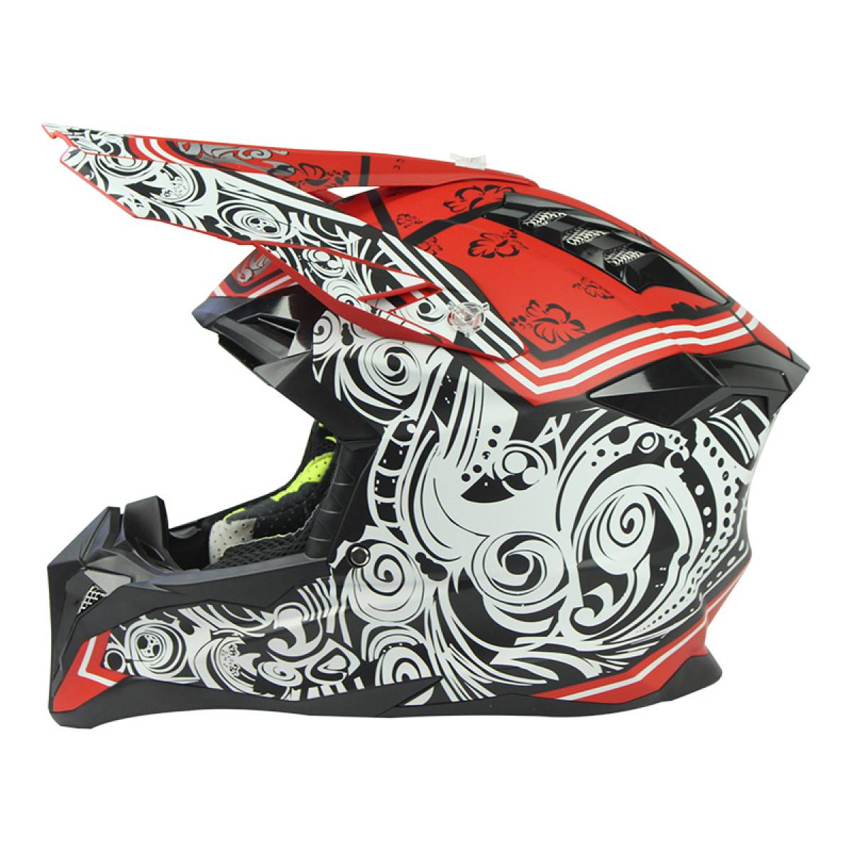 Casca Full Face MTB SILVIS Tribal Negru Rosu marimea 55-56cm