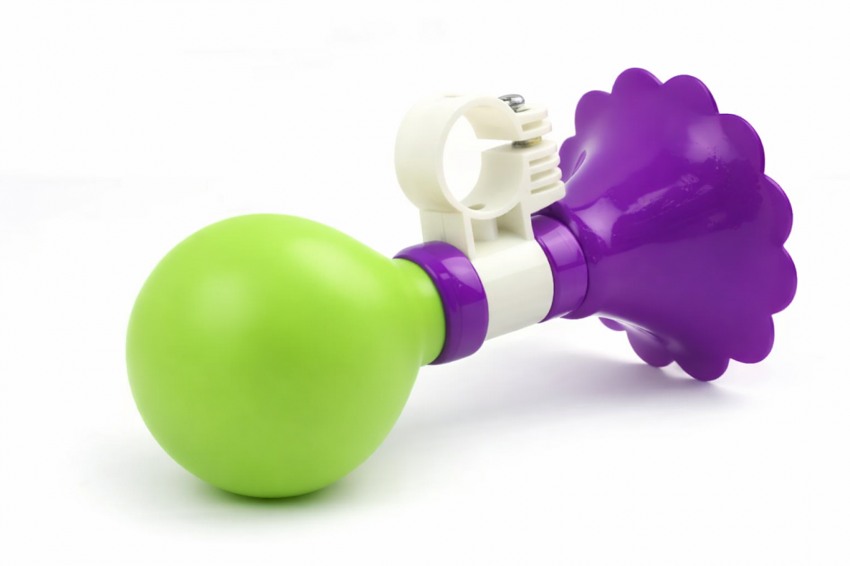 Claxon pentru Bicicleta Tip Goarna pentru Copii, Cauciuc si Otel, 12.7 cm