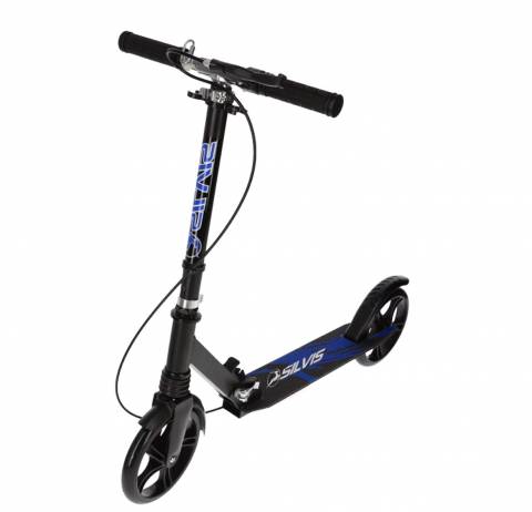 Trotineta pentru adulti si copii, roti 200 mm PU, cadru aluminiu, suspensie, frana pe ghidon, sarcina 100 kg